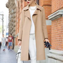 2016 Women Coat 100% Wool Double Face Belt Cut By Hand Custom Tailor Turn-down Collar And High Quality Overcoat Free Shipping