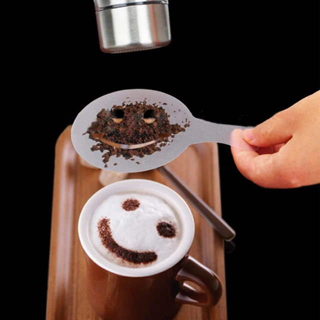 Special Offers Coffee Mold Mike Tea Cappuccino Barista Art Drawing Foam Spray Mold Cake Tweezers Template Coffee Printing Mold Drawing 