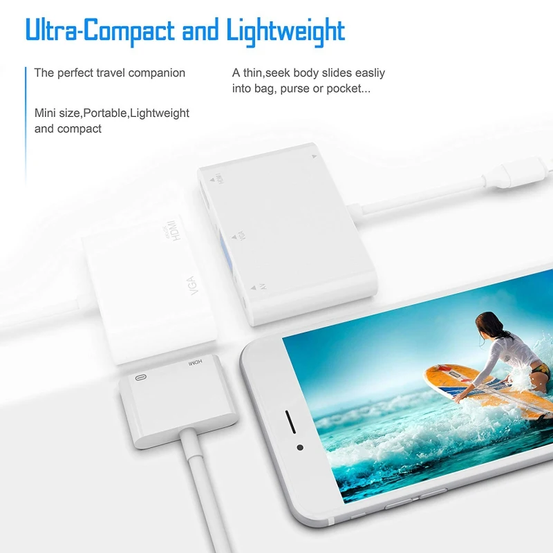 For Lightning to Digital AV HDMI 4K USB Cable For iPad to HDMI Adapter Connector 1080P HD Adapters For Iphone X 8/7/6/Ipad Air For Lightning to Digital AV HDMI 4K USB Cable For iPad to HDMI Adapter Connector 1080P HD Adapters For Iphone X 8/7/6/Ipad Air