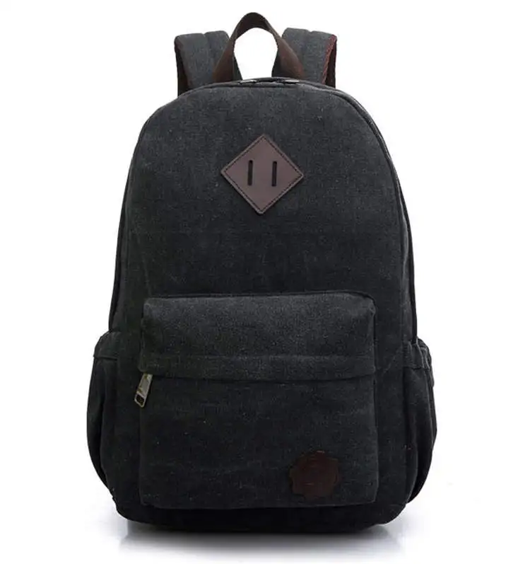 Холщовый Рюкзак для ноутбука, мужские рюкзаки для мальчиков-подростков, большая школьная сумка, винтажный рюкзак для студентов, рюкзак для путешествий, сумки на плечо, черный, XA1054C - Цвет: Black