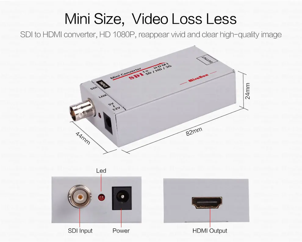 MiraBox 100m HDMI over Coax Extender Mini Size HDMI to SDI Converter+SDI to HDMI Converter HDMI Extender over Coaxial Cable (2)