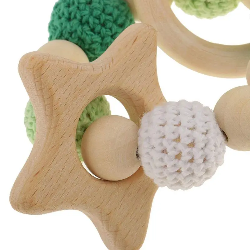 1 шт деревянные кольца для прорезывания зубов милая игрушка погремушка детские аксессуары для прорезывания зубов