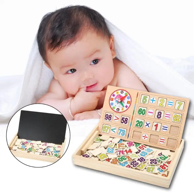 Деревянная коробка для игрушек математические цифры наклейки головоломки деревянные Математические Игрушки Обучающие игрушки Монтессори для детей раннего обучения