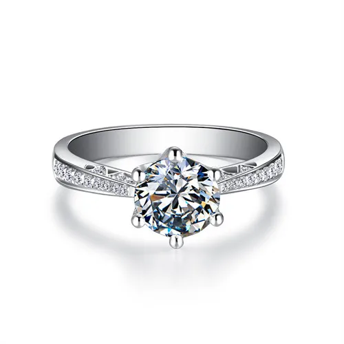 ZOCAI Love Is Destiny 0,42 CT сертифицированное D-E/SI бриллиантовое обручальное женское кольцо из белого золота 18 К(Au750) W00105 - Цвет камня: 0.3ct F-G  VS