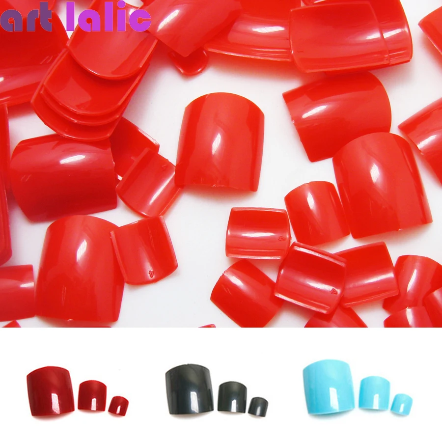 

Artlalic Hot Colorful 500 Pcs Toe False Tips Acrylic UV Gel Foot Nail Art French Style