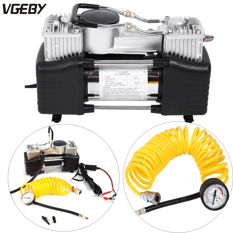 

150PSI 35L 4WD Air Compressor Car Tyre Inflator Kit Pressure Pump 12V Heavy Duty Fast Twin Piston Cylinder Tyre Inflator