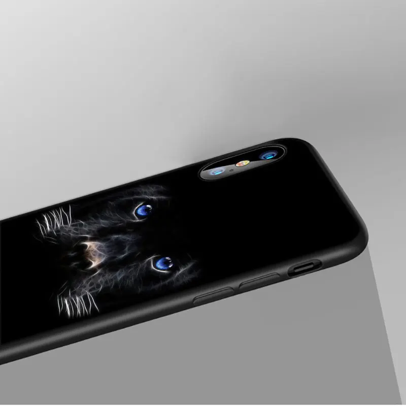 Чехол для телефона Cheetah Panther черный мягкий силиконовый чехол Apple iPhone 11 Pro 6 6s 7 8 Plus