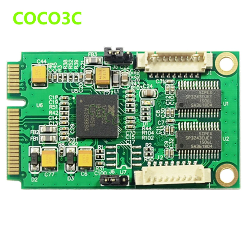  Envío Gratis Mini PCIe 2 RS-232 puertos adaptador para Mini ITX motherboard Mini PCI express 2 en s