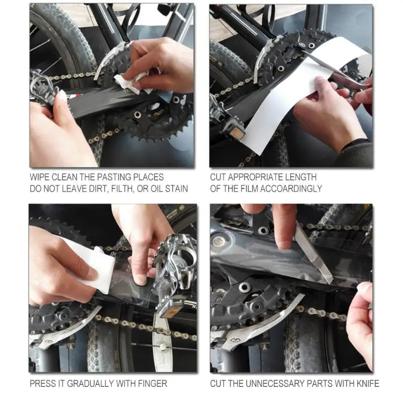 3 рулона/комплект Защитная пленка для велосипеда Водонепроницаемая полиуретановая полимер против царапин прозрачная рама для горного велосипеда Защитная Наклейка
