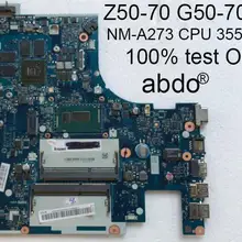 Abdo ACLUA/ACLUB NM-A273 для lenovo Z50-70 G50-70M ноутбук материнская плата Процессор 3558U GT820M 2G DDR3 тесты работы