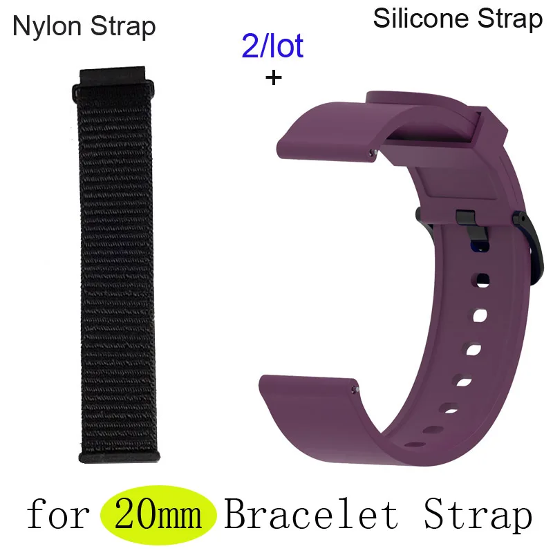 

20mm Bracelet Band For Xiaomi Amazfit GTS WatchStrap Amazfit Bip Watchband Amazfit GTR 42mm Nylon Wristband Silicone WristStrap