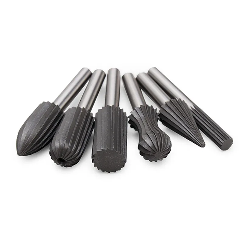 

DANIU 6pcs Bearing Steel Burrs Files Rotary File Cutter Engraving Grinding 6mm Shank Bit For Rotary Tools