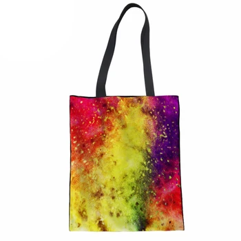

NoisydesignsCanvas Women Handbags Casual Coth Bag Ladies Girls Top-handle Bags for Teenager Mixed Colors Print Shopping Bag Tote