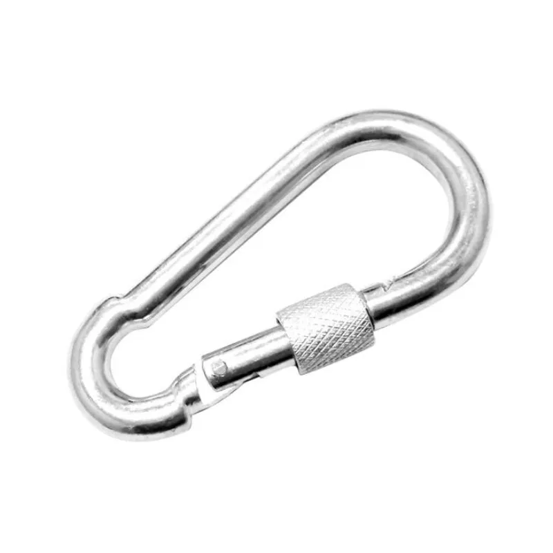 

304 Stainless Steel Spring Carabiner Snap Hook Keychain Quick Link Lock Buckle