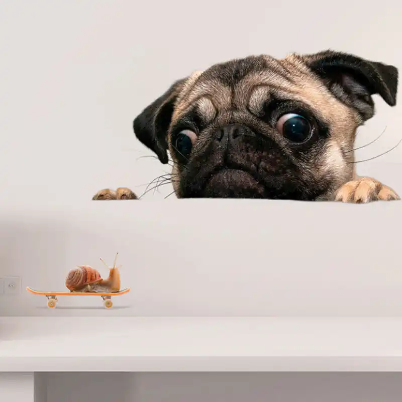 Animados Vidrio Camión Perros Pared Ventana Portátil Etiqueta Perro Puerta Engomada Coche Caracol Dibujos De 3d Reloj Estilo Del 3Lc4AR5jq