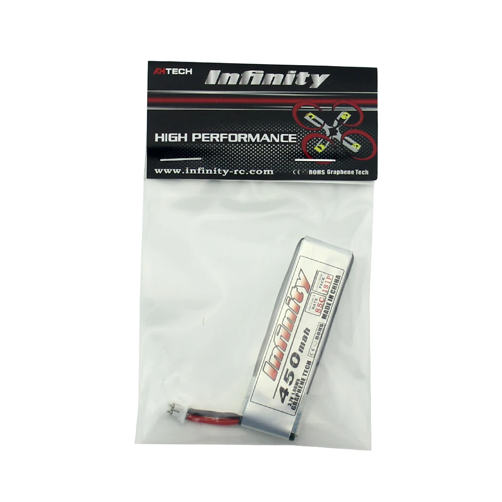 5 шт. аккумулятор Infinity Lipo 1S 3,7 V 3,8 V 450mAh 85C 1S перезаряжаемый FPV аккумулятор с разъемом PH2.0 для внутреннего гоночного дрона