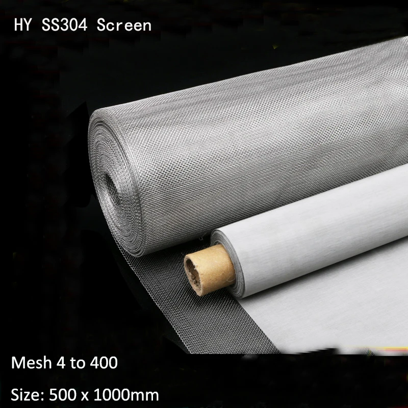 

Free shipping Filter Mesh Screen Stainless Steel SS304 Mesh 4 to 500 500mm x 1000mm stainless Woven Wire Mesh Micron