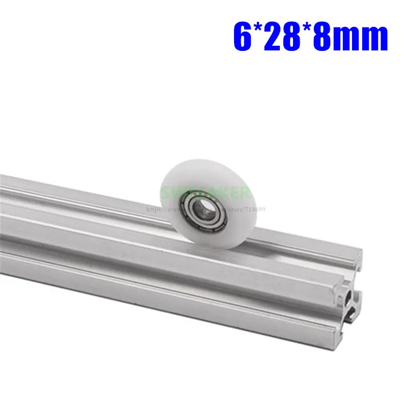 

3D printer parts 6*28*8mm R wheel, 626ZZ bearing rubber sheave, nylon wheel for 2020 Aluminum profile
