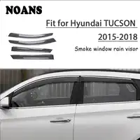 NOANS 4 ชิ้นสติกเกอร์สำหรับ Hyundai Tucson 2018 2017 2016 2015-2008 รถจัดแต่งทรงผมอุปกรณ์เสริม Windows Sun Rain Visor ประตู Shield Trim