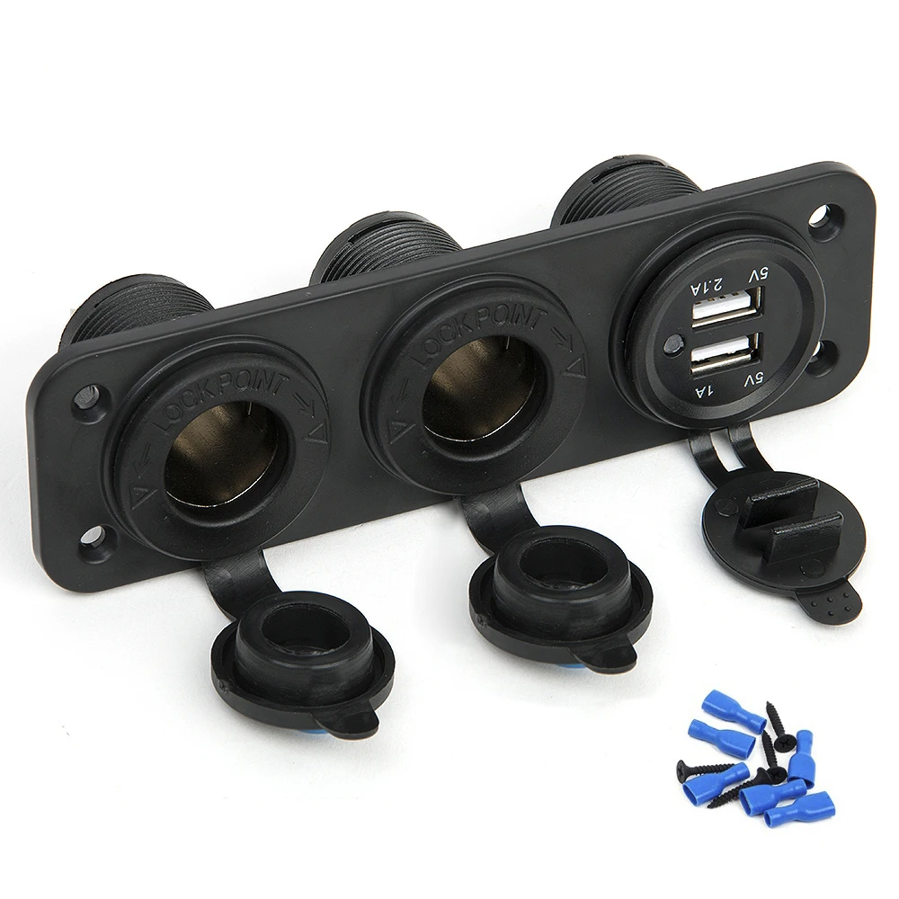 DC 12 V/24 V 3 порта мотоцикл трактор автомобильное зарядное устройство разветвитель