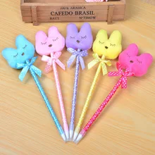 1 лот = 40 шт.! Ручка с милым бантиком и изображением животных из мультфильмов/Шариковая ручка/подарочная ручка с плюшевым кроликом