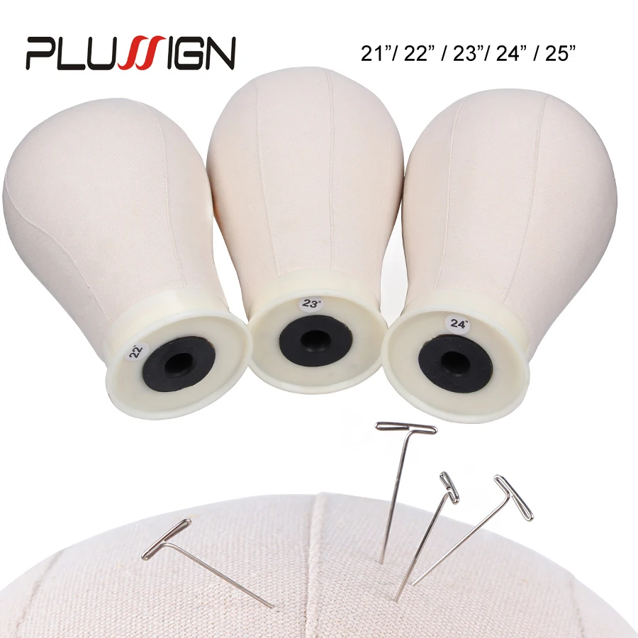

Plussign Canvas Block Head With Stand Clamp Blocking Pins Wig Making Displaying Styling Training Mannequin Head For Hairdresser