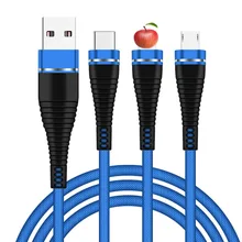 Три в одном usb-удлинитель для мобильного телефона ткачество тип-c для huawei 3 в 1 зарядный кабель для Apple Android дропшиппинг FDC02