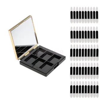

Cosmetic ABS Empty Palette Box DIY Eyeshadow Powder Blush Concealer Makeup Mirror Case + 50pcs Eye Shadow Applicators