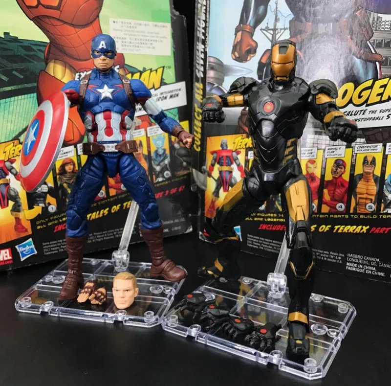 Marvel Legends Капитан Америка и Железный человек MK43 MK42 золото-черный броня " свободная фигурка - Цвет: CaptainIronman B