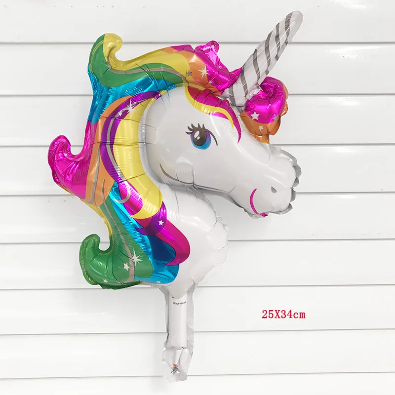 

July Forest 1 pcs Mini Rainbow Unicorn Foil Balloons Air-filled Ballon for Kids Birthday Party Supplies Baby Shower horse globos