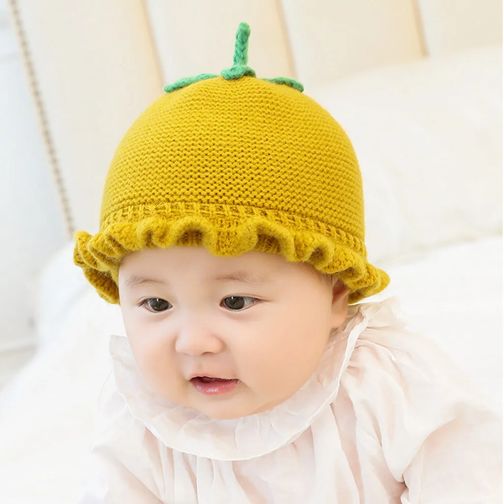 Милая детская зимняя шапка для новорожденных, Рождественская Милая шапочка в форме помидора для маленьких мальчиков и девочек, теплая вязанная шапочка, шапка MJ1119
