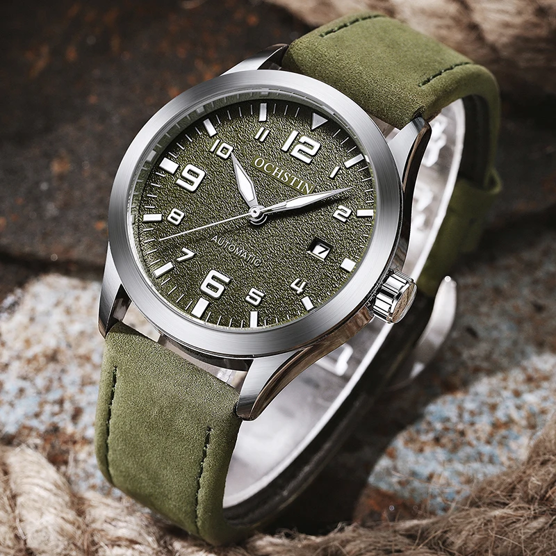 Luxury Brand Ochstin Automatic Watch Men Waterproof Date Sport Men Leather Mechanical Skeleton Wrist Watch Male Clock Relogio