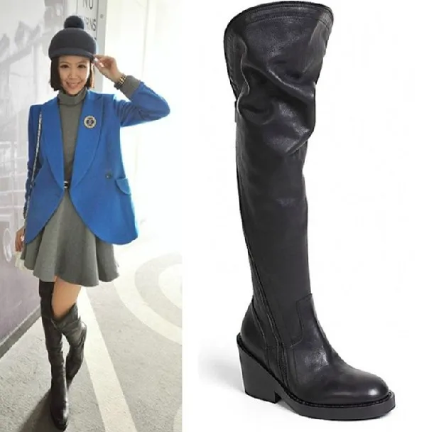 ann demeulemeester knee high boots