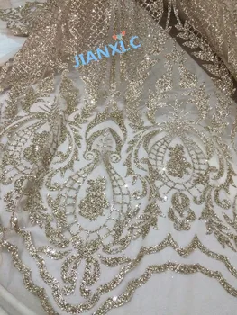 

fashionable 5yards tulle hand print glitter lace fabric JIANXI.C-111678 for sexy dress