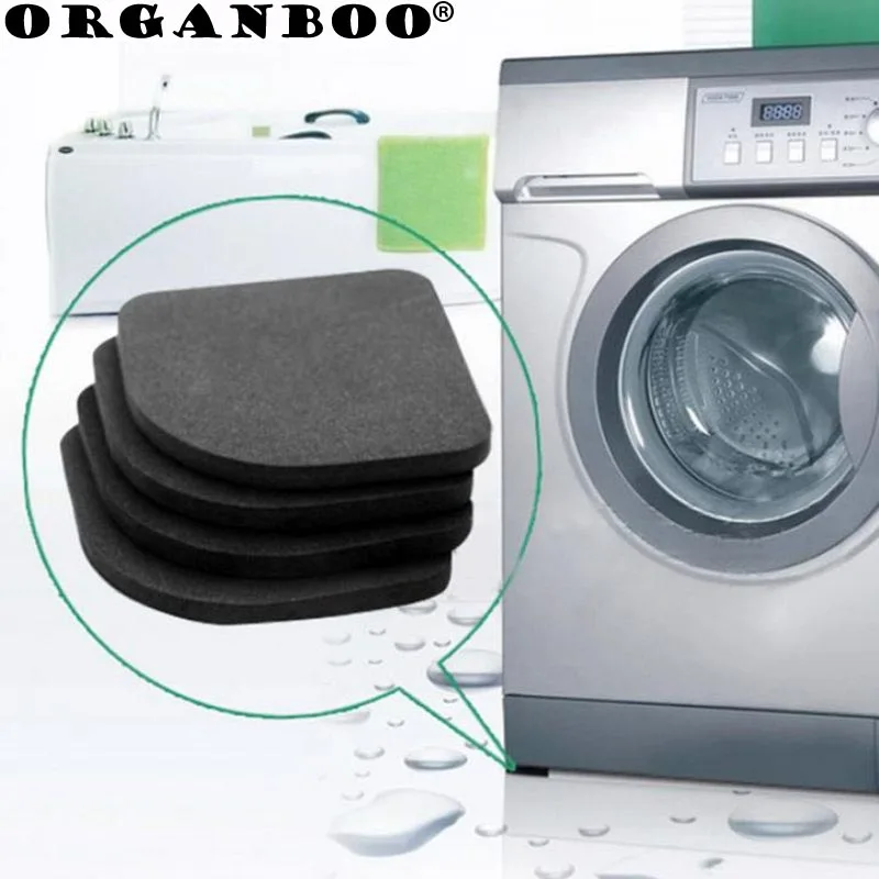 

4PC Multifunctional Washing Machine Shock Pads Refrigerator Anti-vibration Pad Mat Non-slip Mats Set Bathroom Accessories Sets