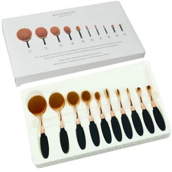 

Toothbrush Shape Oval Makeup Brush Foundation Powder Eyebrow Make up Brushes Beauty Tools ROSE Gold black 5PCS/Set 10PCS/set