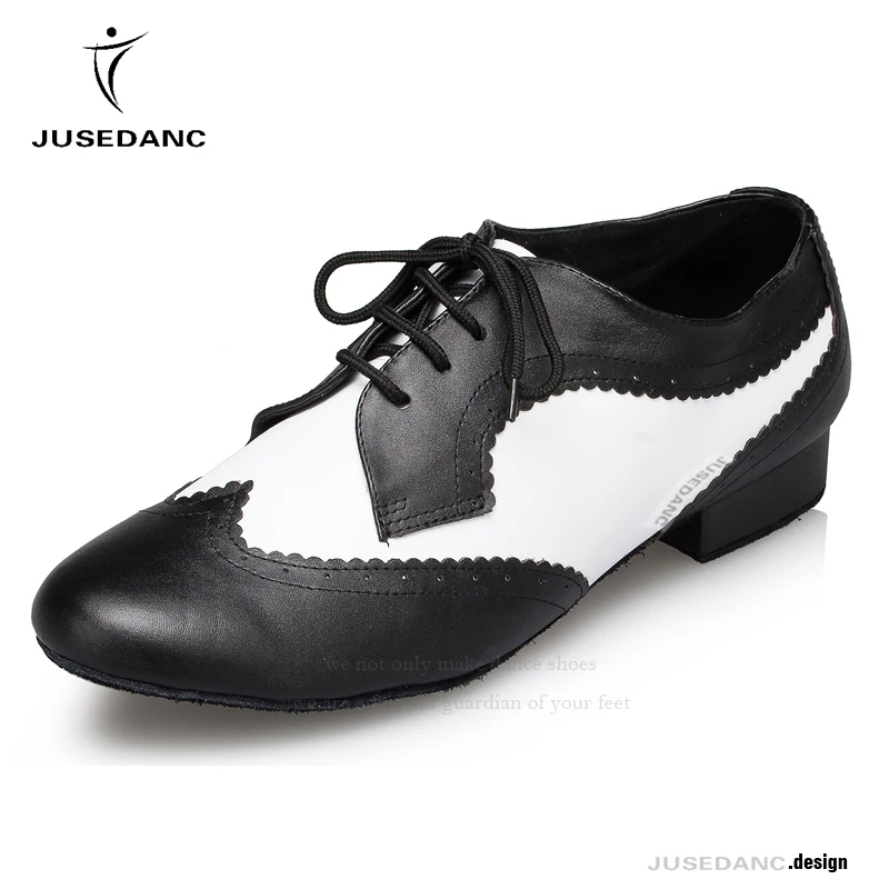 Men's Latin dance shoes Genuine leather Ballroom dancing shoes Low
