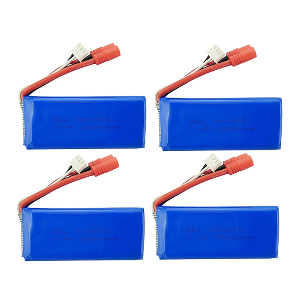 

MUQGEW 4PCS 7.4V 2500mAh 25C Lipo Battery For Syma X8C X8W X8G X8HC X8HG X8HW RC Drone