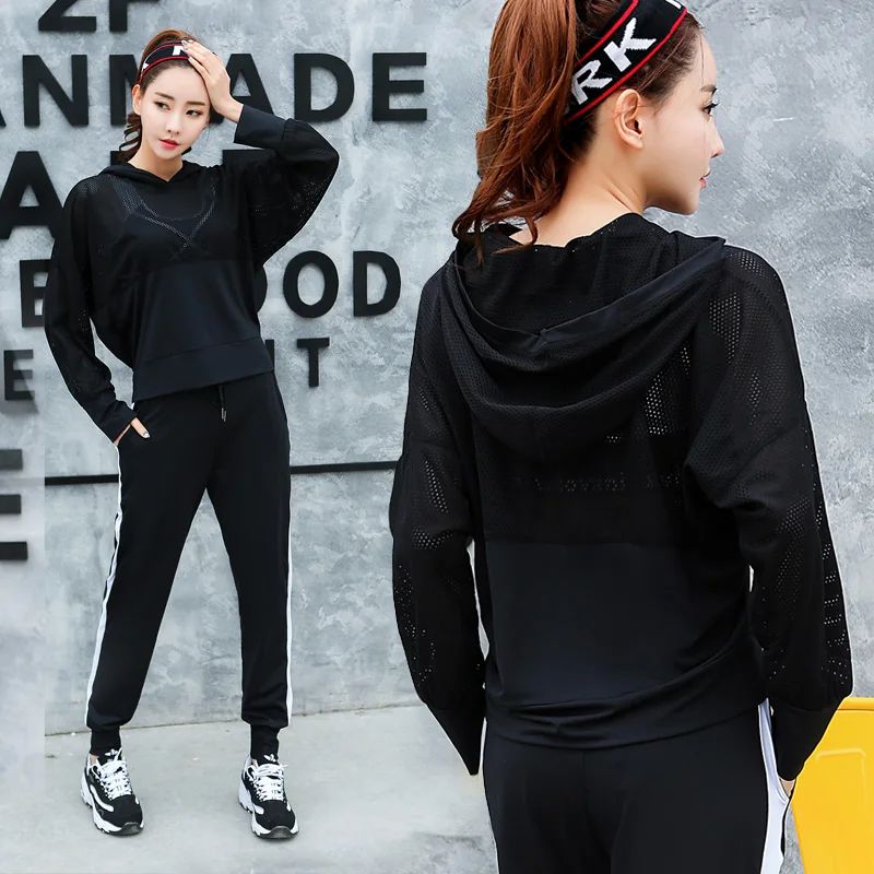 

2017 Summer Top Quality 3 Pieces Fitness Women Yoga Set Bra & Pants & Hoodies Gym Clothes Sport Wear Running Outdoor Jog