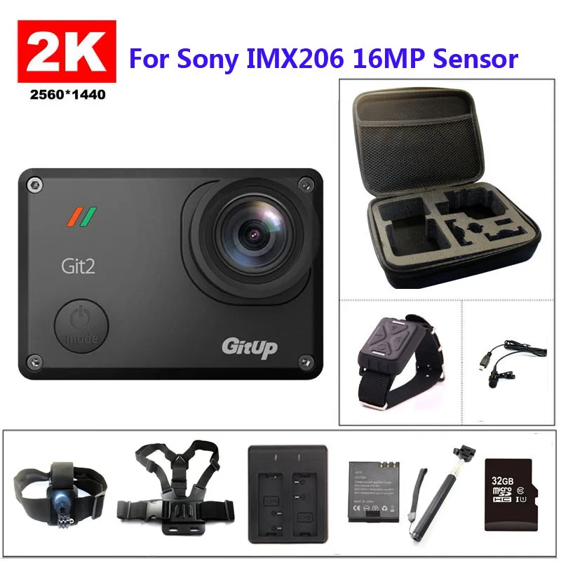 Goede GitUP Git2 Wifi 2 K Sport DV PRO Full HD 1080 P 30 m Waterdichte mini Camcorder 1.5 inch Novatek 96660 Actie Camera