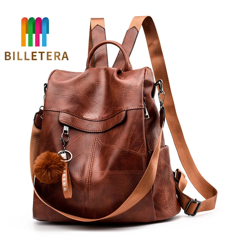 BILLETERA/Новое поступление винтажный женский рюкзак на плечо для девочек-подростков