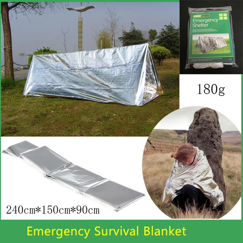 Аварийное одеяло водонепроницаемое 240*150 см дорожный набор средство для выживания на открытом воздухе кемпинг альпинистское оборудование занавес палатка снаряжение