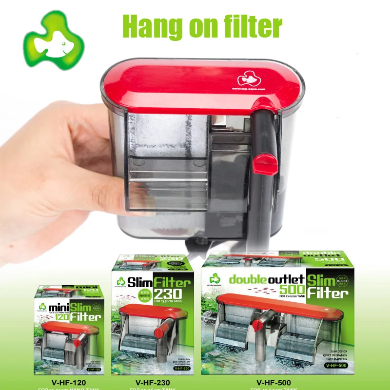 

TOP external hang on power filter quiet silence aquarium fish water plant tank replace cartridge mini nano