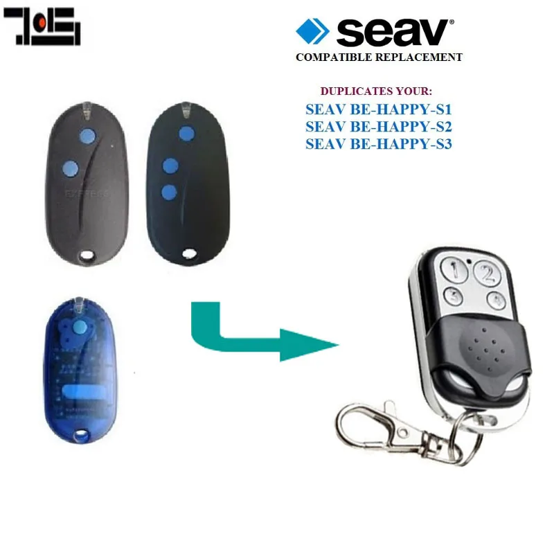 

For SEAV BE-HAPPY-S1/S2/S3 compatible replacement remote fixed code 433mhz