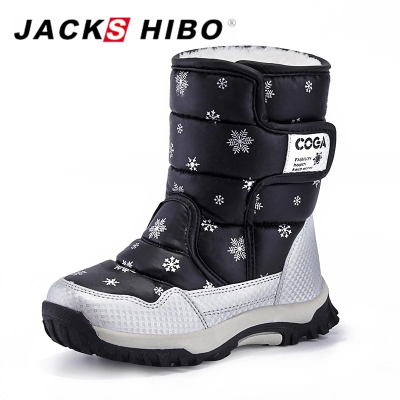 Beste JACKSHIBO Kinderen Snowboots Winter Lederen Meisje Laarzen voor Kinderen Winter Boot Schoenen 30 Graden Antislip Meisje Laarzen Kinderen schoen