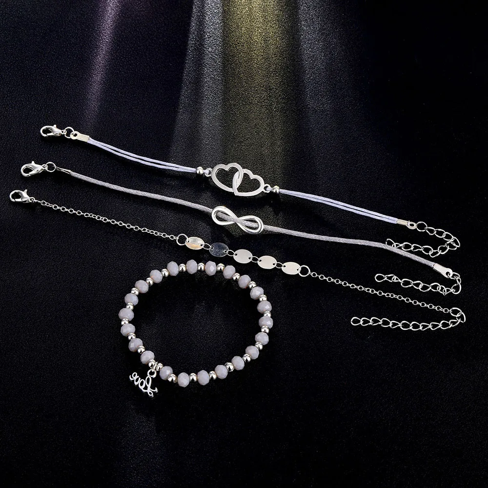 IPARAM богемные ретро браслет набор Мода себе в форме сердца, 8, любовь браслет с буквами женские ювелирные изделия вечерние подарок
