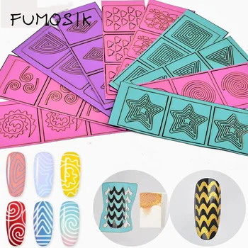 

10 Rolls Nail art inkjet template Hollow DIY10 mixed color hollow stickers Foil Nail Polish Stickers Nail Art Decoration Nail ar