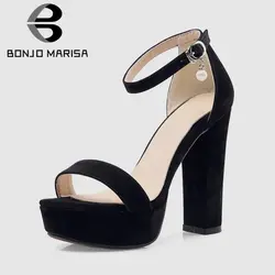 BONJOMARISA/Новые элегантные женские босоножки на очень высоком каблуке, лето 2019, большие размеры 32-46, женская летняя обувь на платформе