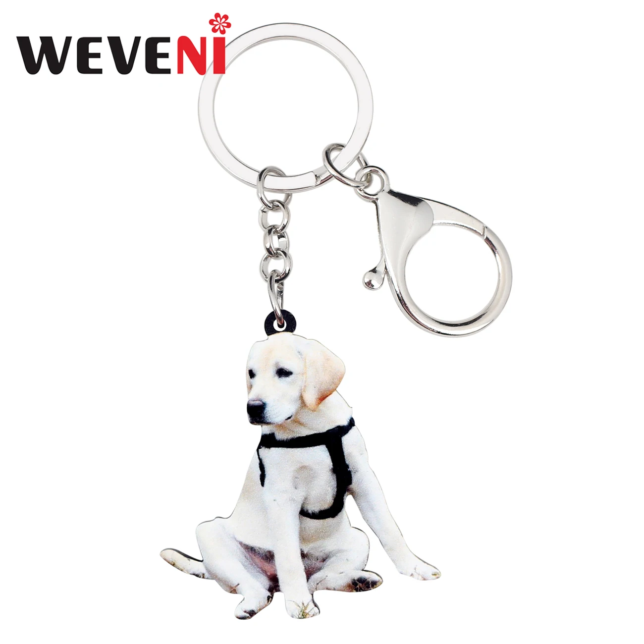 Acrylic Halloween Labrador Dog Keychain Ring For Women Bag Wallet Jewelry Charms