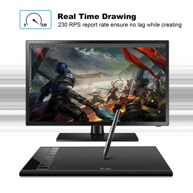 

Digital drawing Tablets 10x6 Inch Ugee M708 V2 graphics tablet for computer Painting Tool PS Painting Board Gift for Children